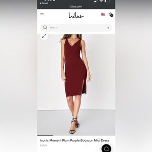Lulu’s iconic moment bodycon midi dress. Size Large - NWT.